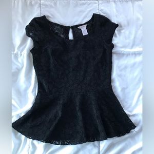 Candies small sleeveless blouse, black lace C